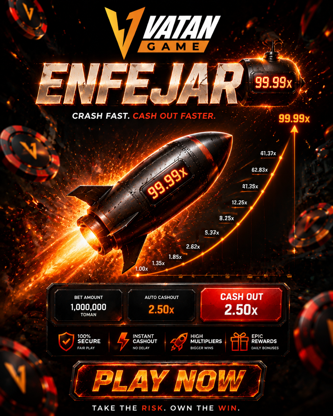 Boom or gone in seconds.
Enfejar is not just a game — it’s a test of nerves and timing.
The higher you go, the bigger...