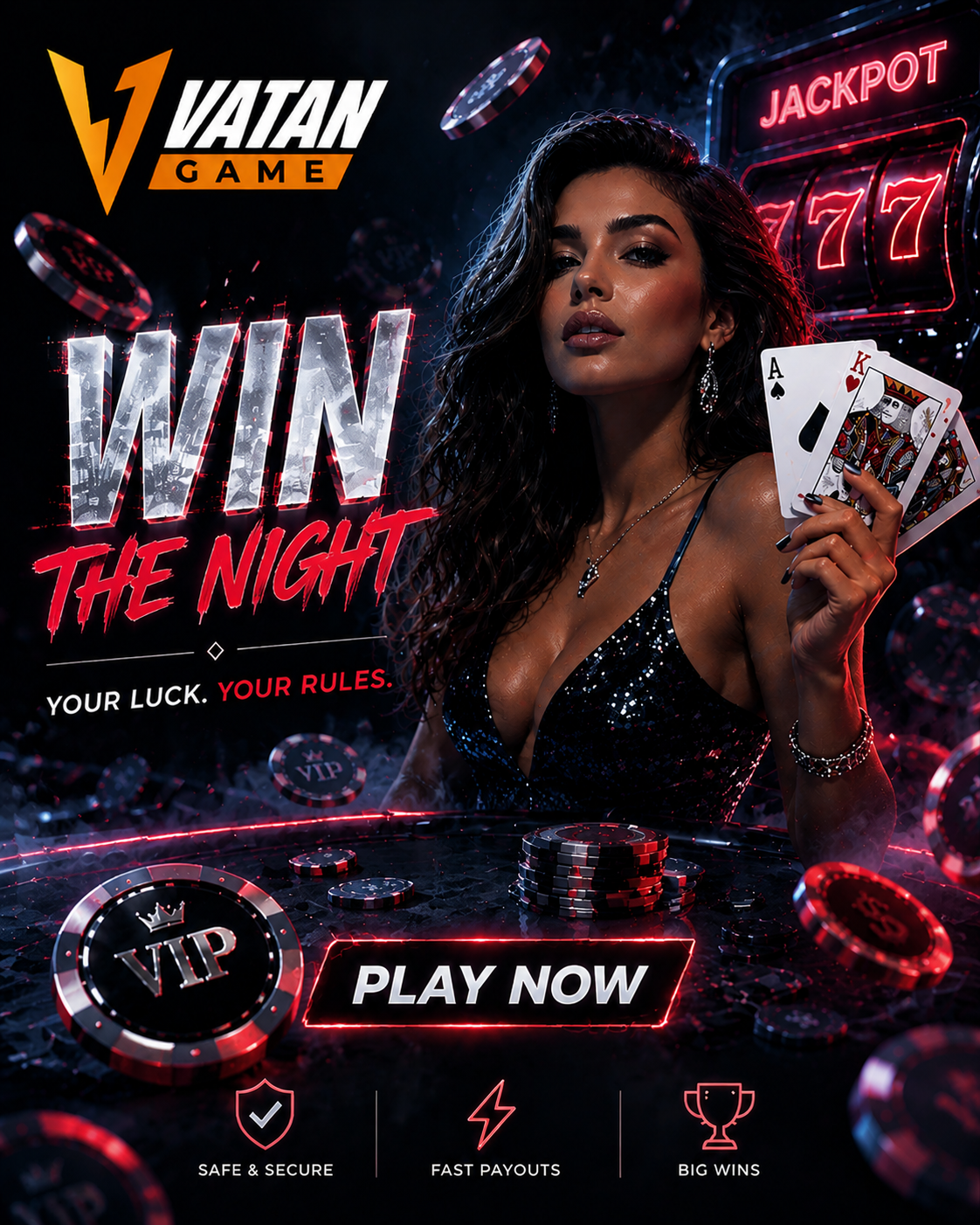 Step into the neon world of luck and power.
Where every card can change your fate and every moment feels like a jackp...