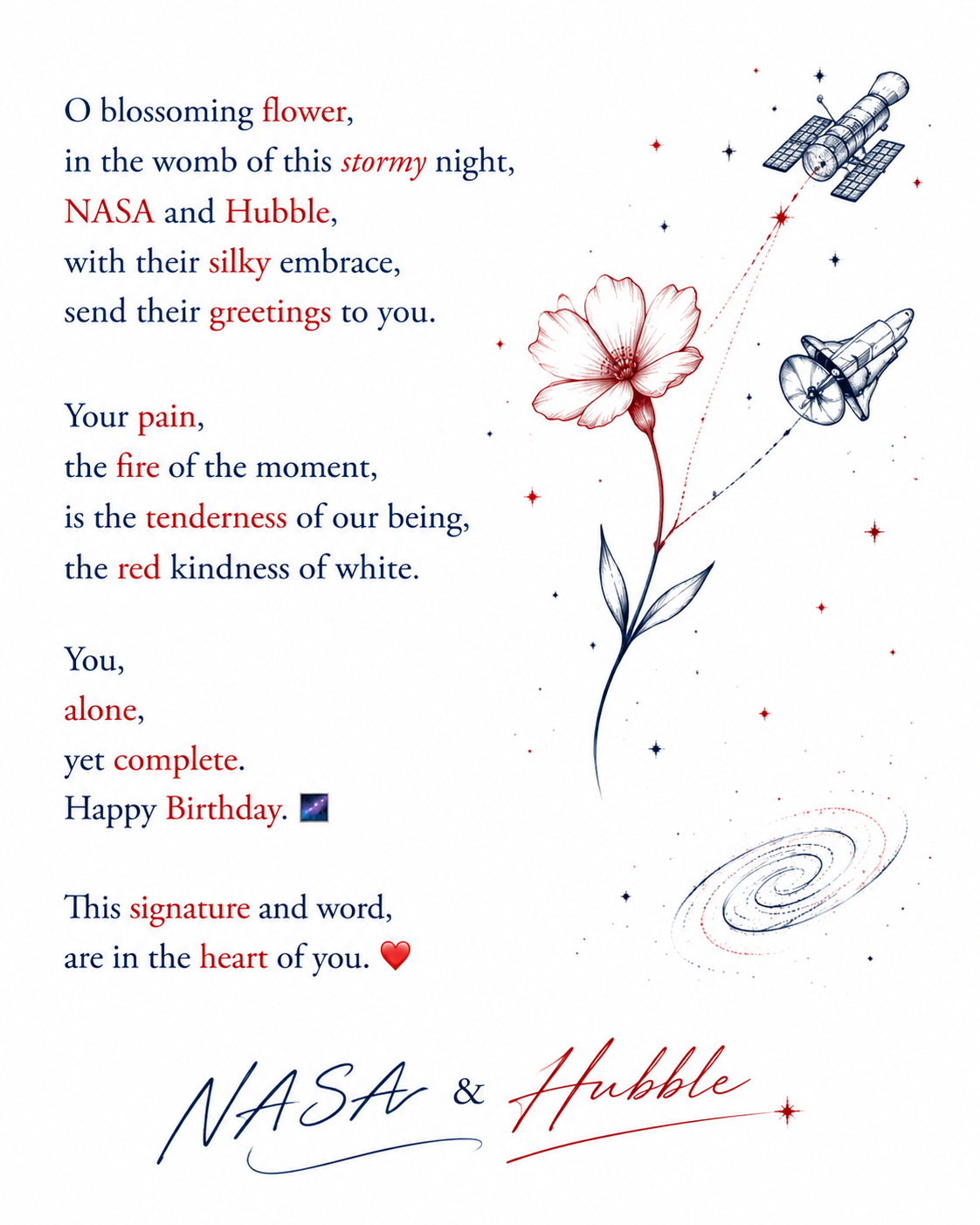 A flower born between stars… 🌸🌌
In the silence of the universe, even the deepest storms can become a place of creat...