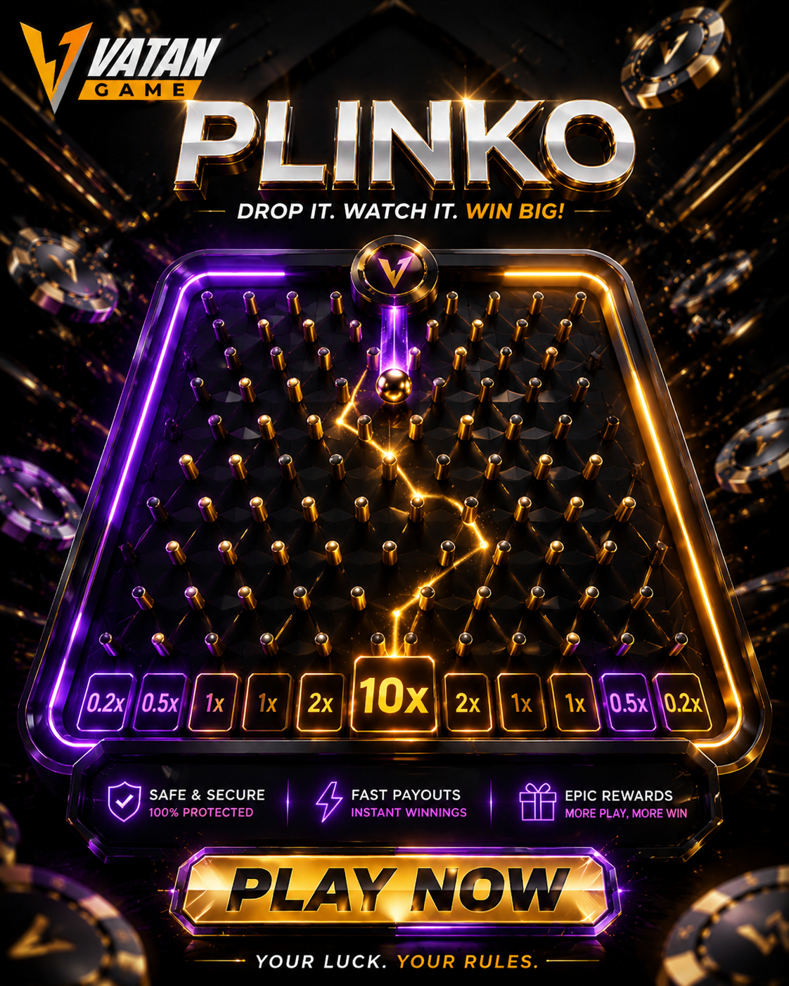 One drop. Endless possibilities.
Plinko isn’t just a game — it’s a thrill of destiny.
Watch the ball fall, feel the t...
