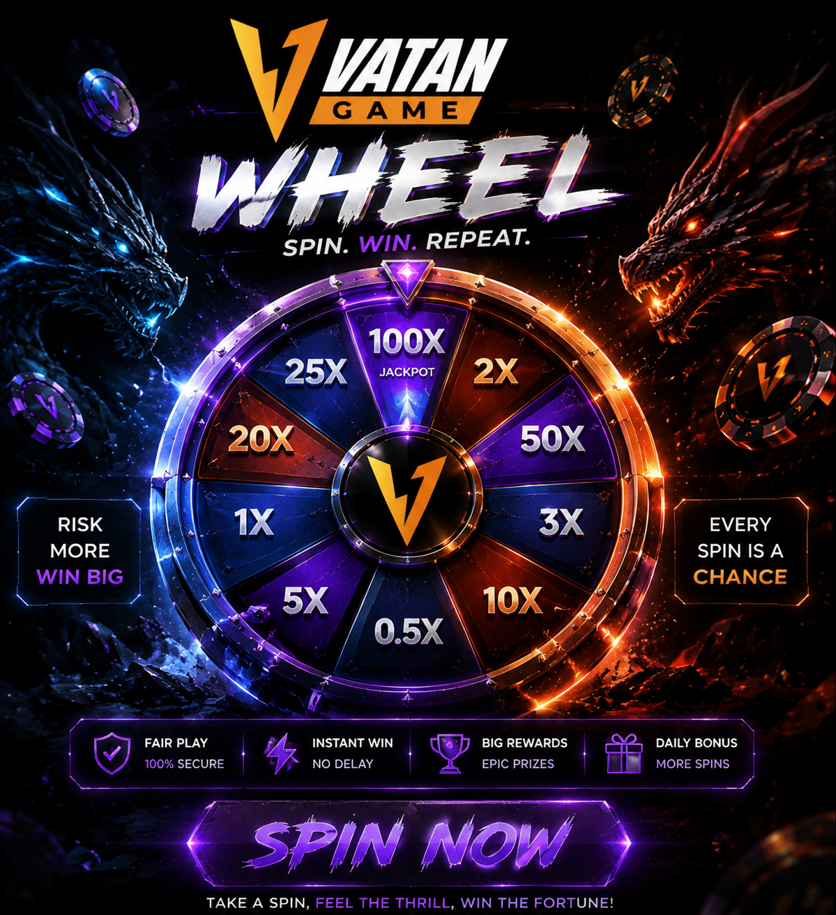 Spin the wheel… and let destiny decide.
One turn can change everything — from small wins to massive jackpots. 💥
No s...