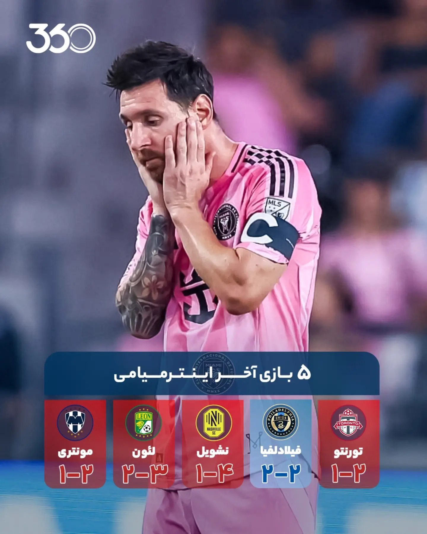 ‌‌‌‌ ‌‌‌👀 لئو هم برگشت، اما حال اینترمیامی هنوز خوب نیست‼️⚠️ شرایط کابوس‌وار قهرمان MLS در 5️⃣ بازی اخیرش 🚨❌️ نگاهی...