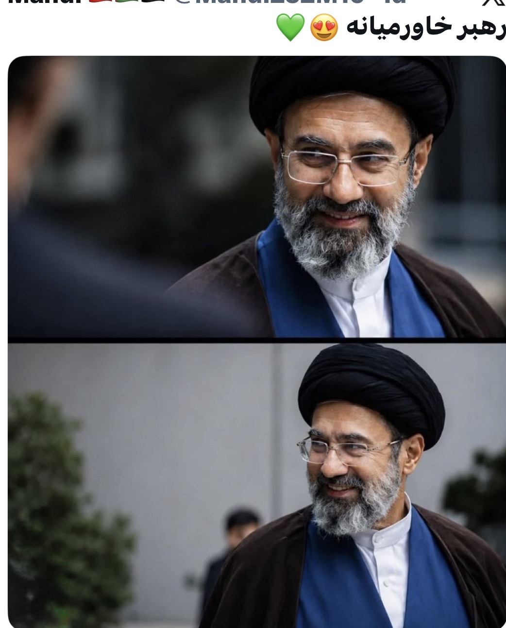 عزيز دل آقا سيد مجتبي رهبر جهان اسلام.
چقد خوشبختيم ما كه همچن تاجي خدلوند بر سرمان نهاد.
حالا ديگه همه ي دنيا متوجه...