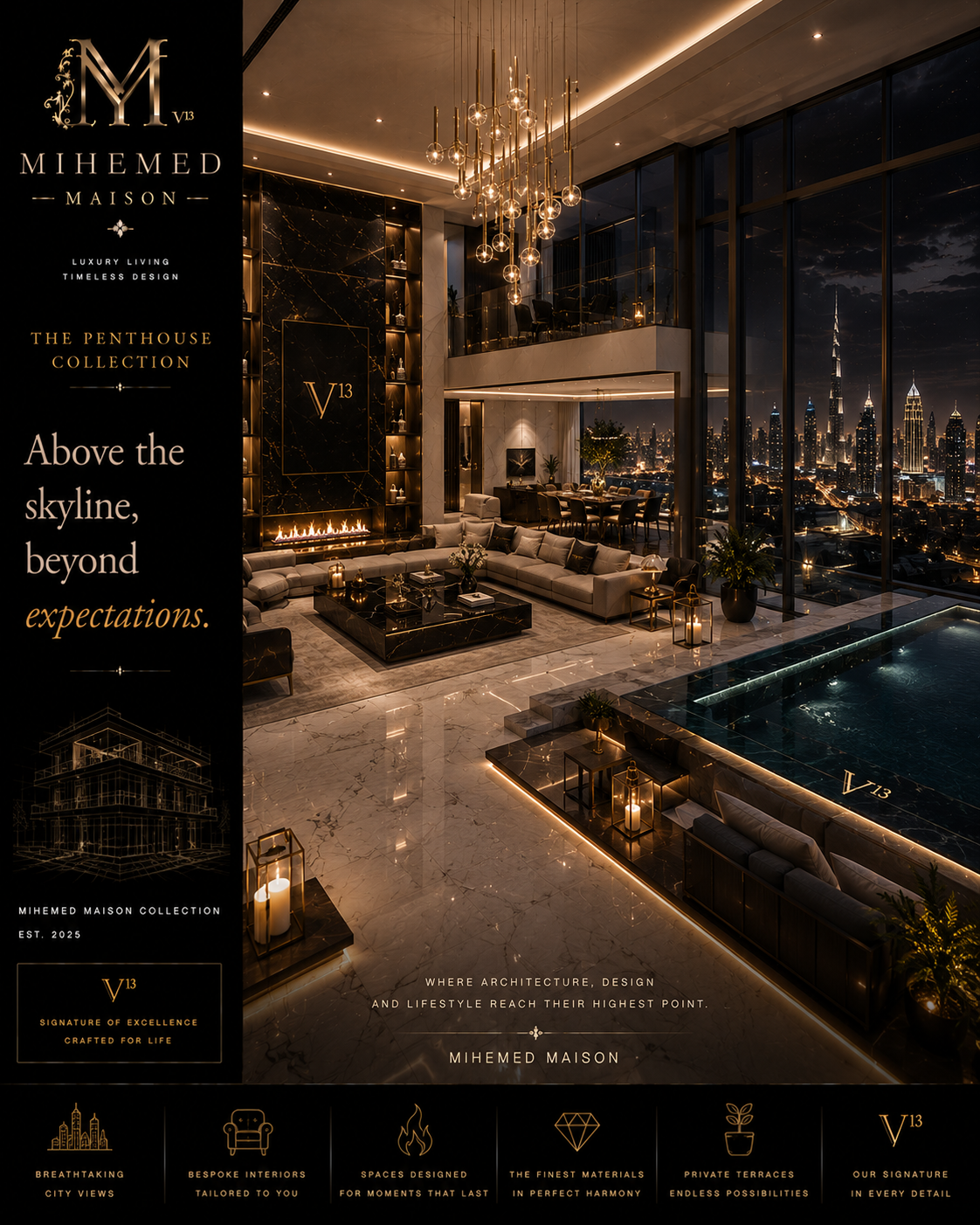 MIHEMED MAISON — THE PENTHOUSE COLLECTION فراتر از ارتفاع، جایی که معماری با چشمانداز بینهایت ملاقات میکند. پنتها...