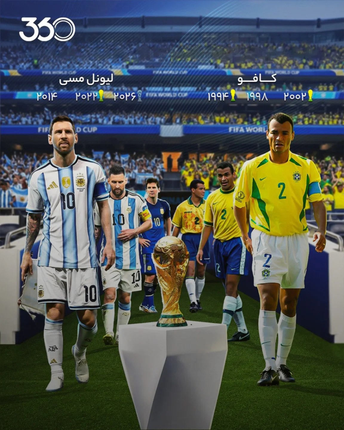 ‌‌ ⏳️ در انتظار یک شریک برای کافو؛ کی بهتر از لئو؟ 👑🏆 تنها 1️⃣➕️1️⃣ بازیکنی که در 3️⃣ فینال جام جهانی بازی کرده‌اند...