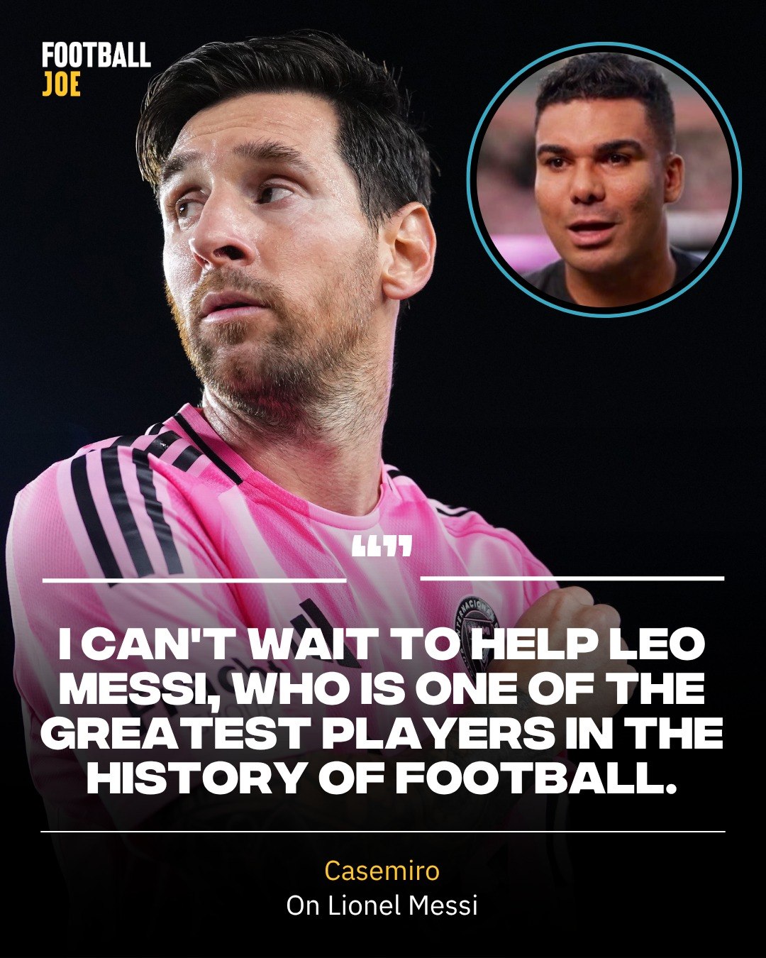 Greatness recognises greatness 👏 Casemiro will be linking up with Lionel Messi for the first time, with the two prev...