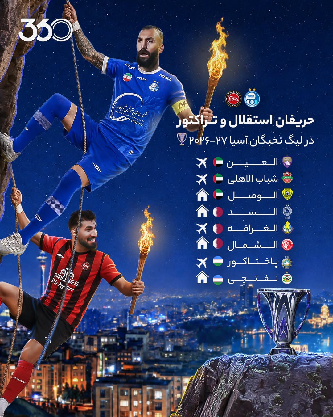  قرعه زندگی برای استقلال و تراکتور 🤩 نمایندگان ایران، حریفان خود را در لیگ نخبگان شناختند ❗️ رقبای مشابه، وضعیت م...