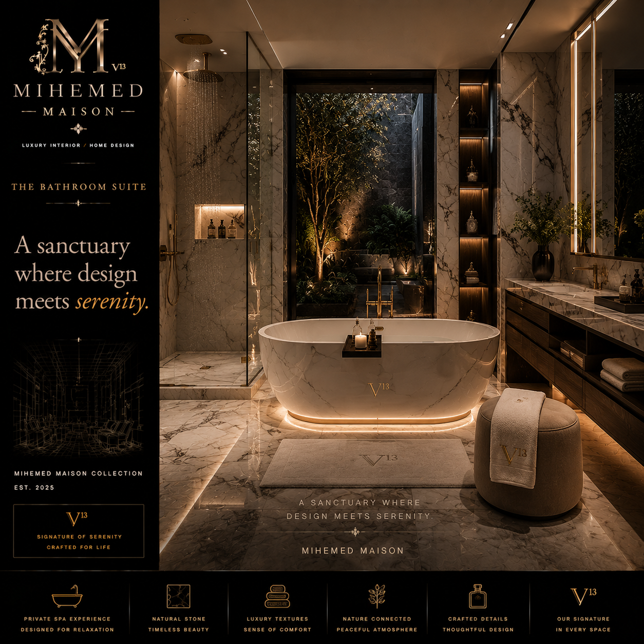 MIHEMED MAISON — THE BATHROOM SUITE گاهی لوکس‌ترین لحظات، در سکوت شکل می‌گیرند. یک فضای خصوصی که فقط برای عملکرد طراح...