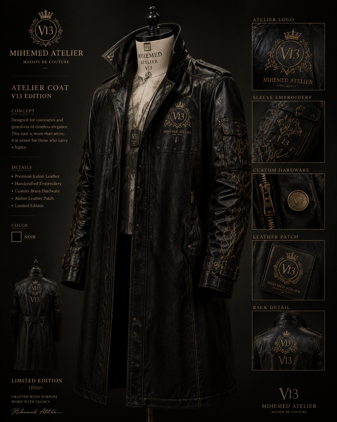 MIHEMED ATELIER — V¹³ ARCHIVE COAT 🖤 Not just a coat. A symbol of legacy. Crafted from the shadows of the past and t...