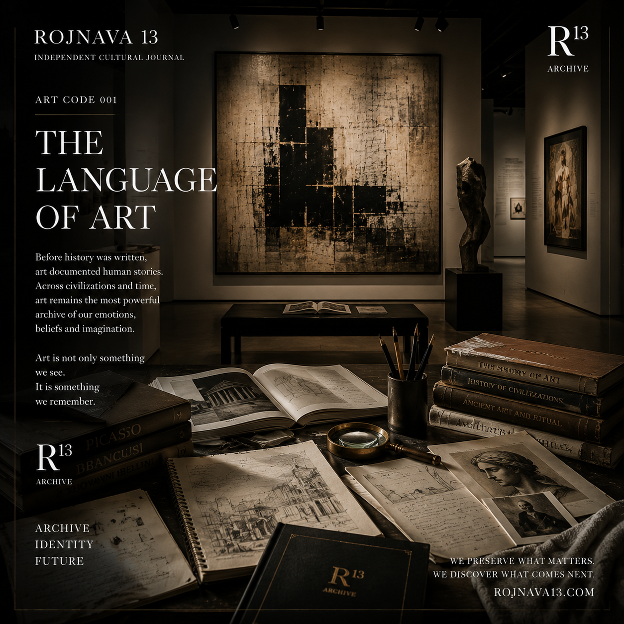 ART CODE 001 THE LANGUAGE OF ART Before history was written, art was already telling the story of humanity. Across ci...