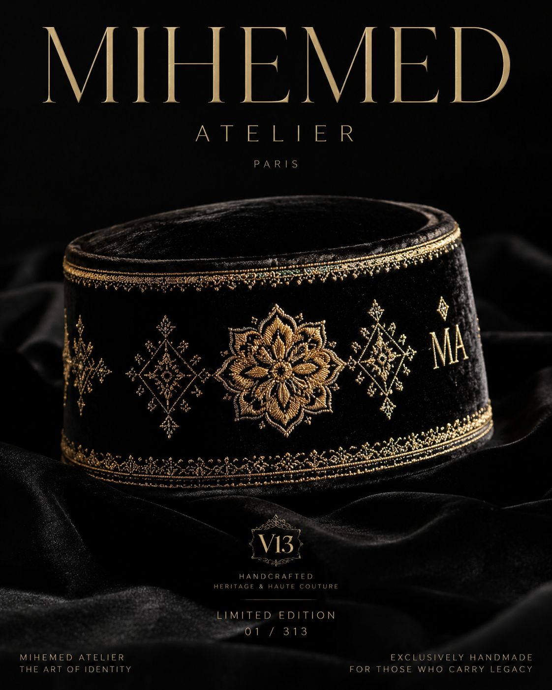 MIHEMED ATELIER — THE ART OF IDENTITY یک اثر فراتر از یک کلاه؛ روایتی از میراث، هنر و تجمل جاودانه. کلاه 01/313 از کا...