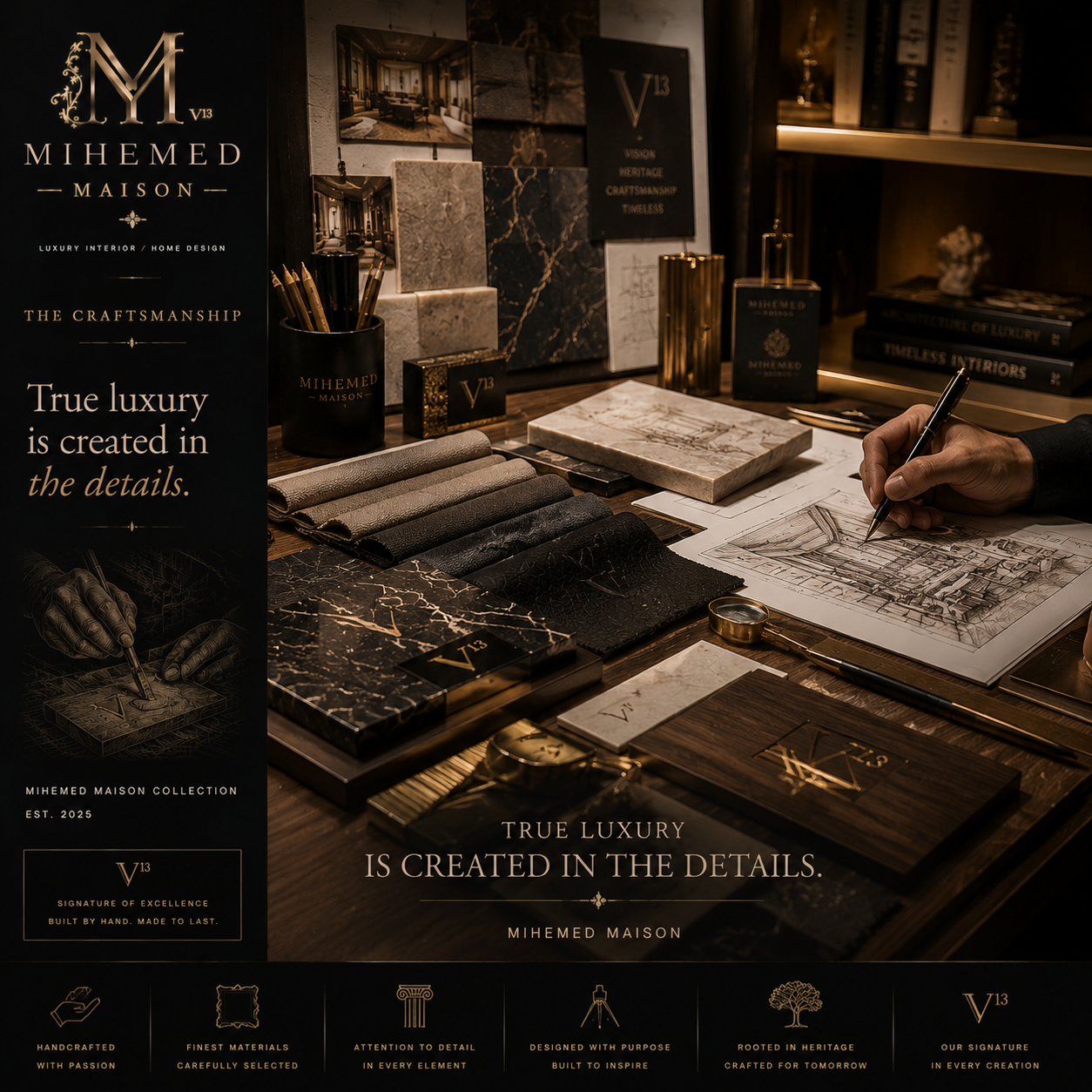MIHEMED MAISON — THE CRAFTSMANSHIP لوکس واقعی در چیزهایی دیده می‌شود که با دقت ساخته شده‌اند. هر خط، هر بافت و هر متر...