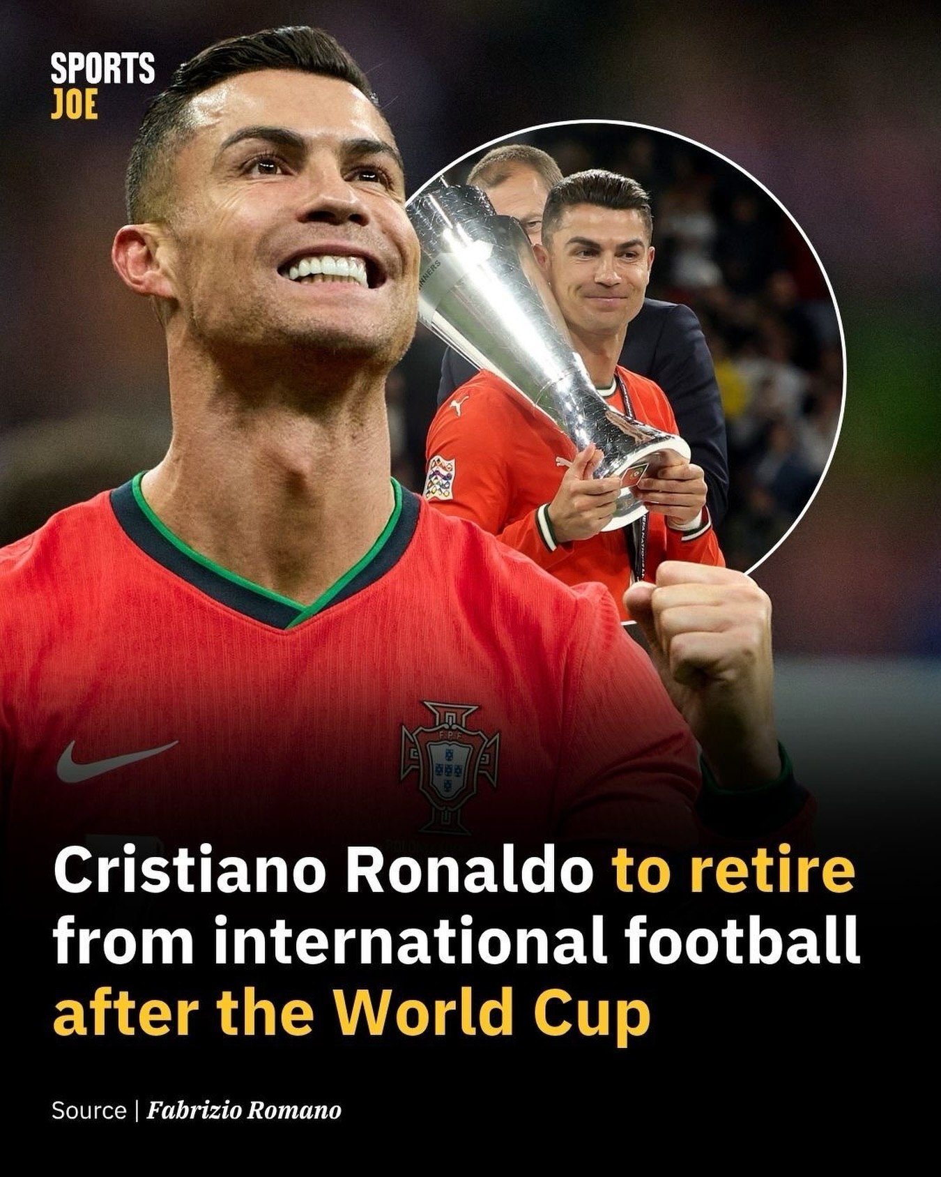One of the best to ever play the game, what an absolute legend. The end of an era! ❤️🇵🇹 According to Ronaldo’s sist...
