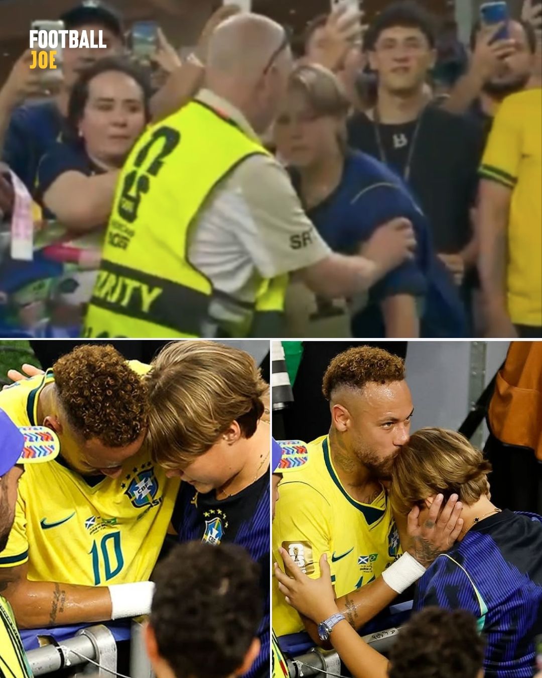 After last night’s match, Neymar’s son was stopped by security while trying to join his father in celebrating Brazil’...