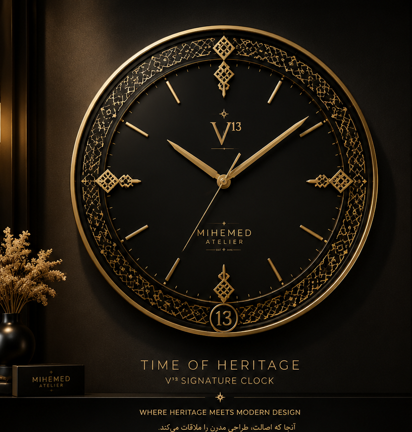 ✦ TIME OF HERITAGE زمان فقط عبور لحظهها نیست؛ گاهی داستانیست که روی دیوار میماند... «V¹³ Signature Clock» اثری از ...