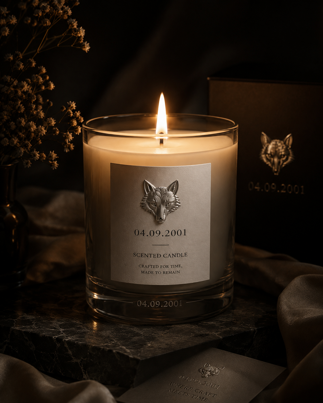 04.09.2001 — SCENTED CANDLE More than a candle, it is an atmosphere. Crafted with premium wax and a refined fragrance...