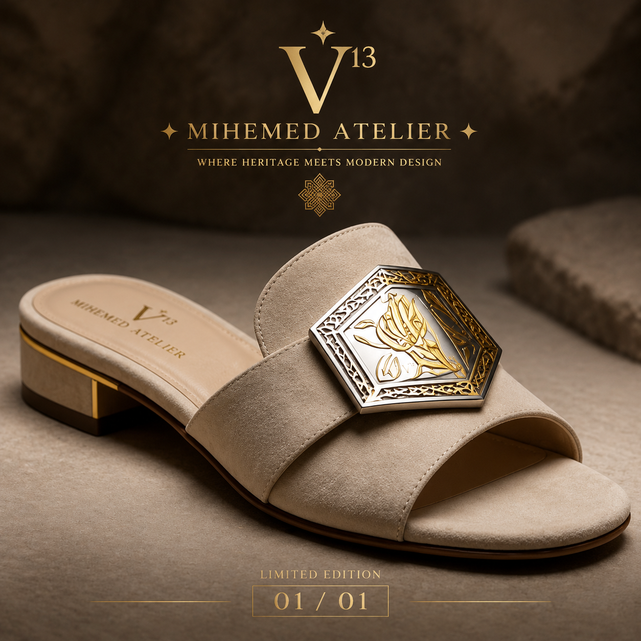 ✦ MIHEMED ATELIER ✦ V¹³ Heritage Sandal — Limited Edition 01/01 زیبایی در جزئیات متولد میشود... یک صندل دستساز با ا...