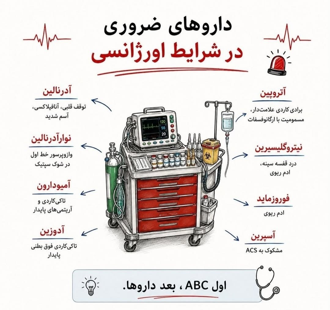 داروی های ضروری در شرایط اورژانسی🚨 ❤️ @bahosh_baash