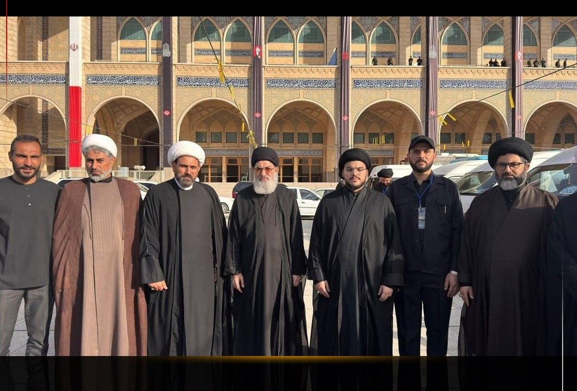 📸حضور فرزند شهید سید حسن نصر الله و سید هاشم الحيدری در مراسم وداع با حضرت آیت‌الله شهید