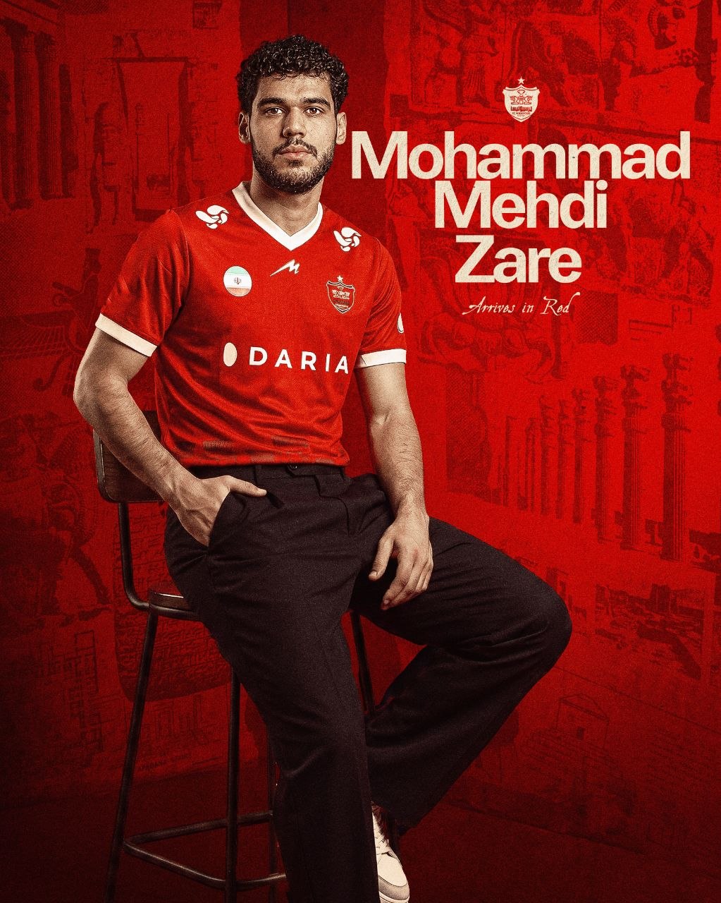 🔴محمد مهدی زارع به پرسپولیس پیوست 🔴محمد مهدی زارع، مدافع میانی ۲۳ ساله احمدگروژنی روسیه، با عقد قراردادی چهار ساله ...