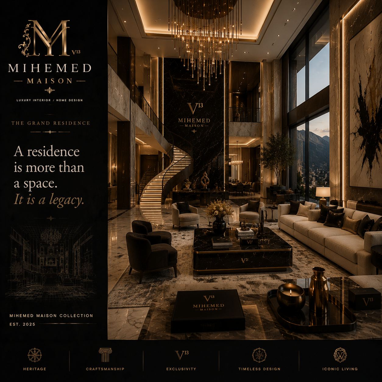 MIHEMED MAISON — THE GRAND RESIDENCE یک خانه فقط مجموعه‌ای از دیوارها و فضاها نیست؛ روایتی است از سبک، شخصیت و میراث....