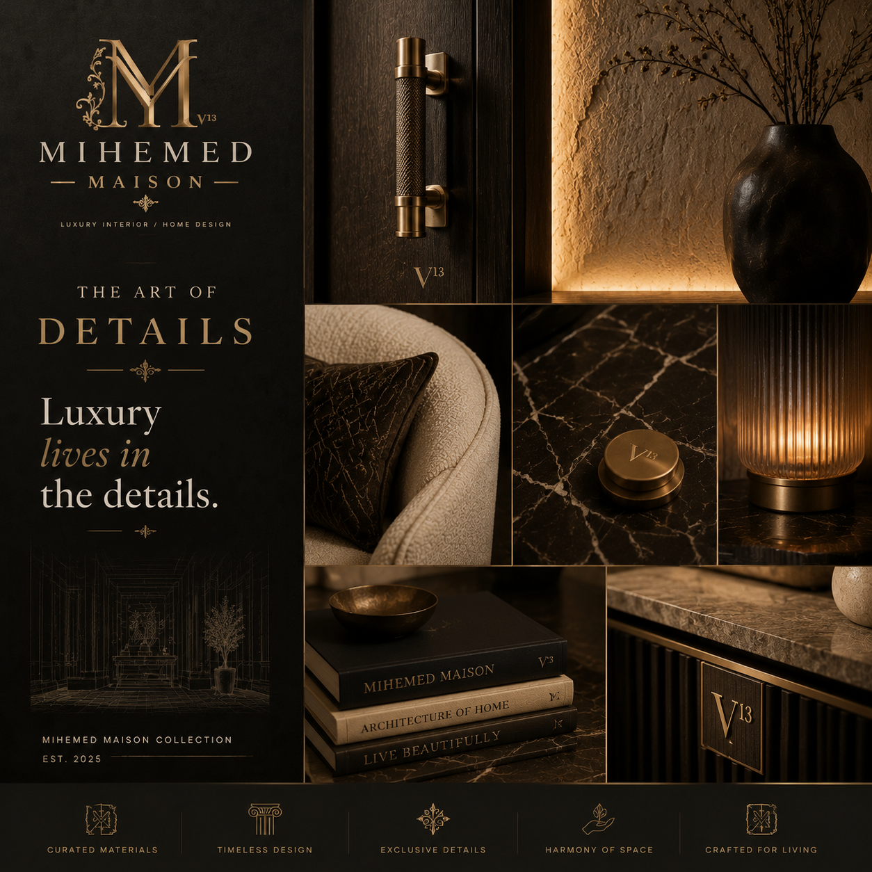 MIHEMED MAISON — THE ART OF DETAILS لوکس بودن در چیزهای بزرگ خلاصه نمی‌شود؛ در جزئیاتی زندگی می‌کند که شاید دیده نشون...