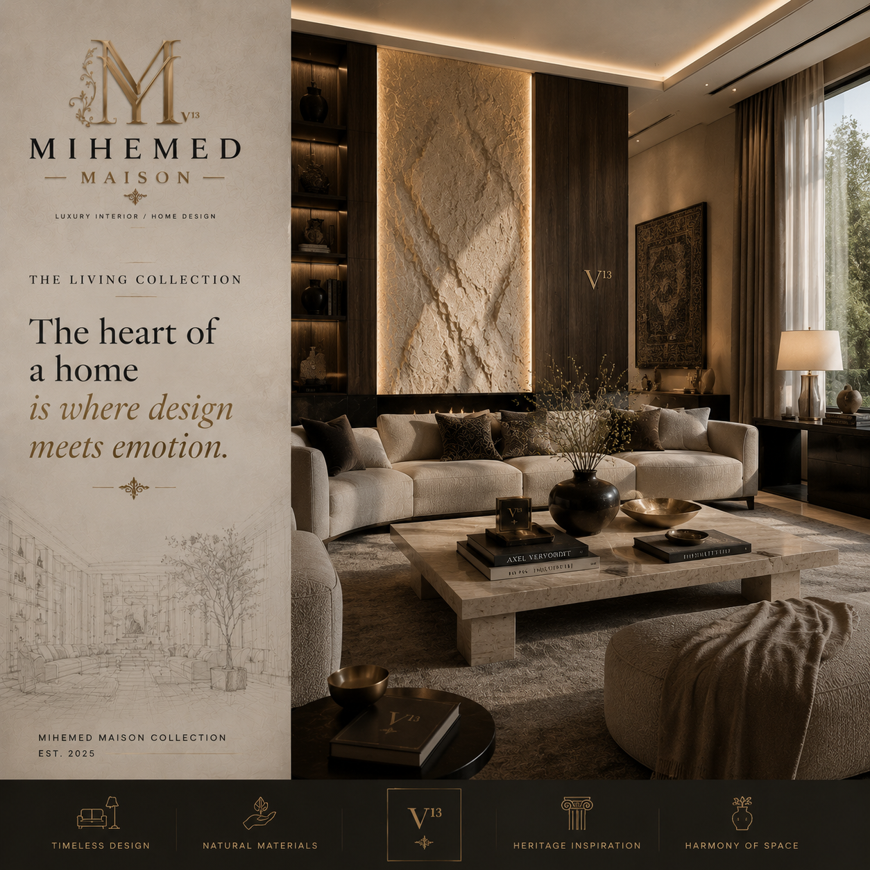 MIHEMED MAISON — THE LIVING COLLECTION قلب یک خانه، جایی است که طراحی با احساس ملاقات می‌کند. هر گوشه از یک فضا می‌تو...