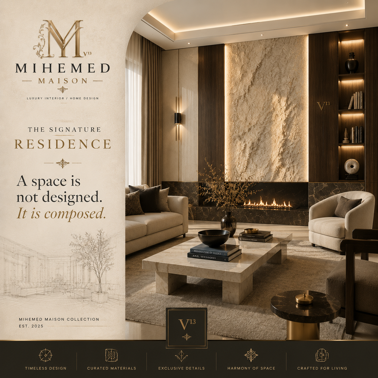 MIHEMED MAISON — خانهی امضا هر فضا فقط از دیوار و متریال ساخته نمیشود؛ از احساس، داستان و هویت شکل میگیرد. در MIHE...