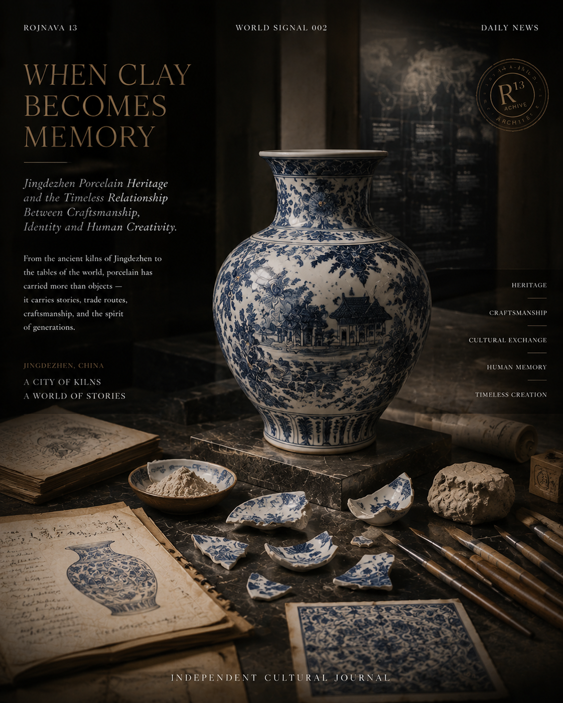WORLD SIGNAL 002 WHEN CLAY BECOMES MEMORY A piece of earth becomes a piece of history. For centuries, porcelain has c...