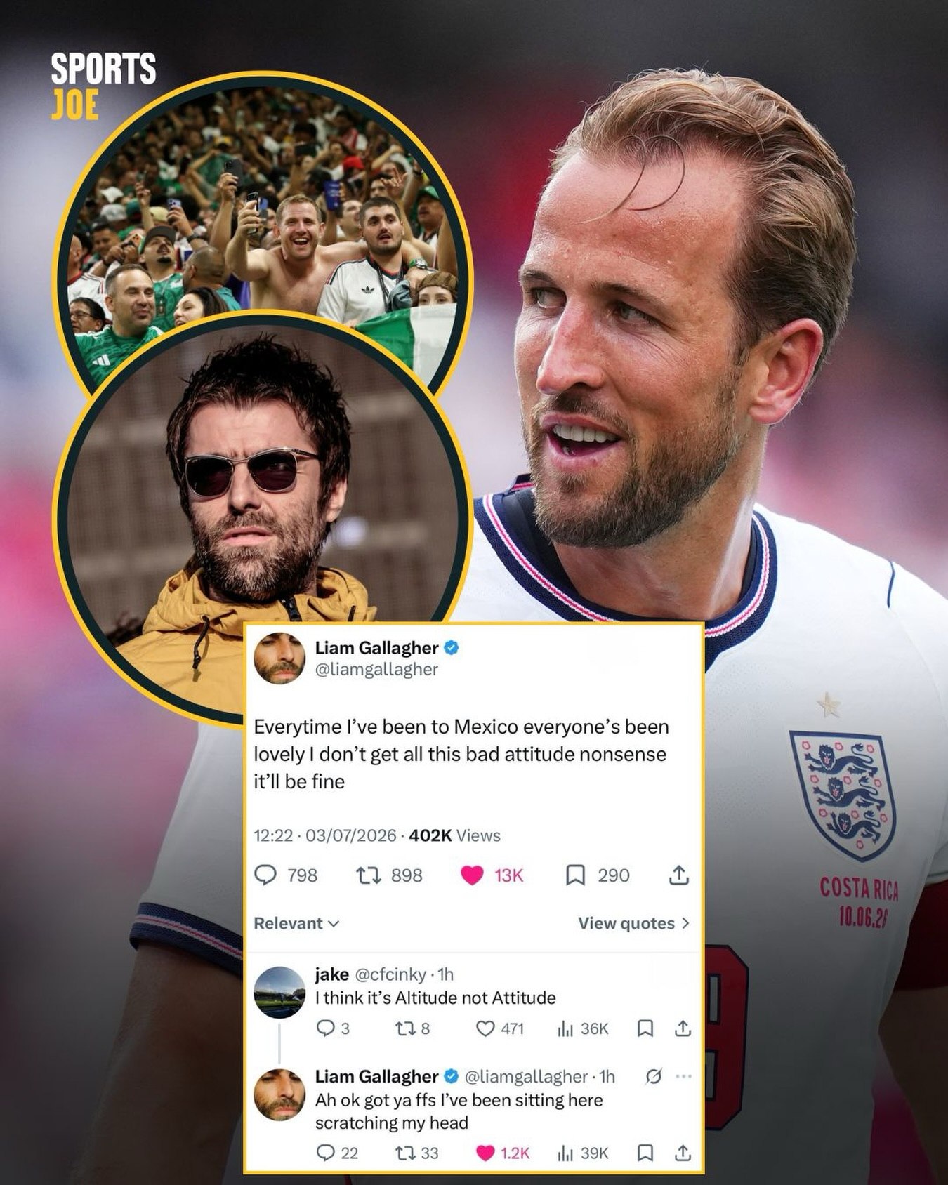 Liam Gallagher came to the Mexicans’ defence 😂 He thought people were questioning their attitude ahead of the World ...