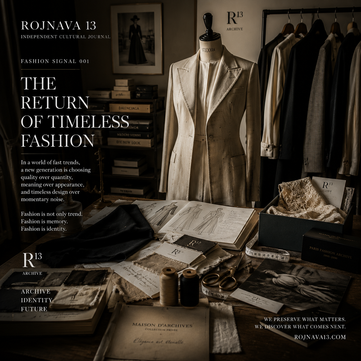 FASHION SIGNAL 001 THE RETURN OF TIMELESS FASHION In a world of endless trends, a new generation is searching for som...