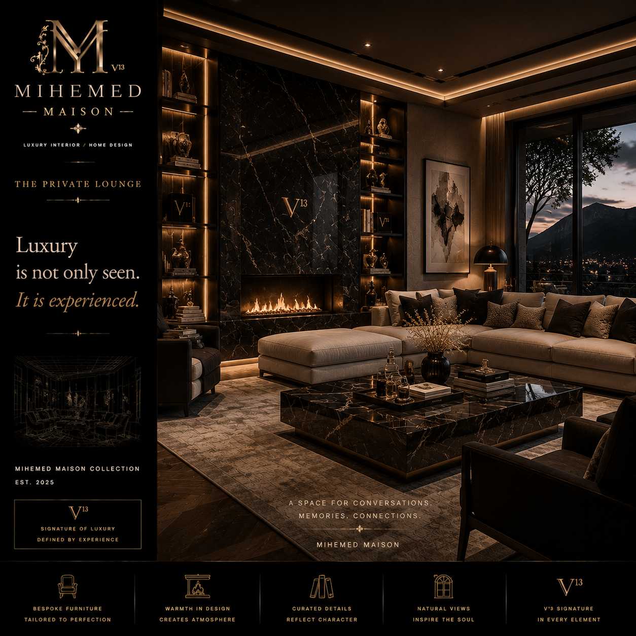 MIHEMED MAISON — THE PRIVATE LOUNGE لوکس بودن فقط در چیزی که دیده میشود نیست؛ در احساسی است که یک فضا در شما ایجاد م...