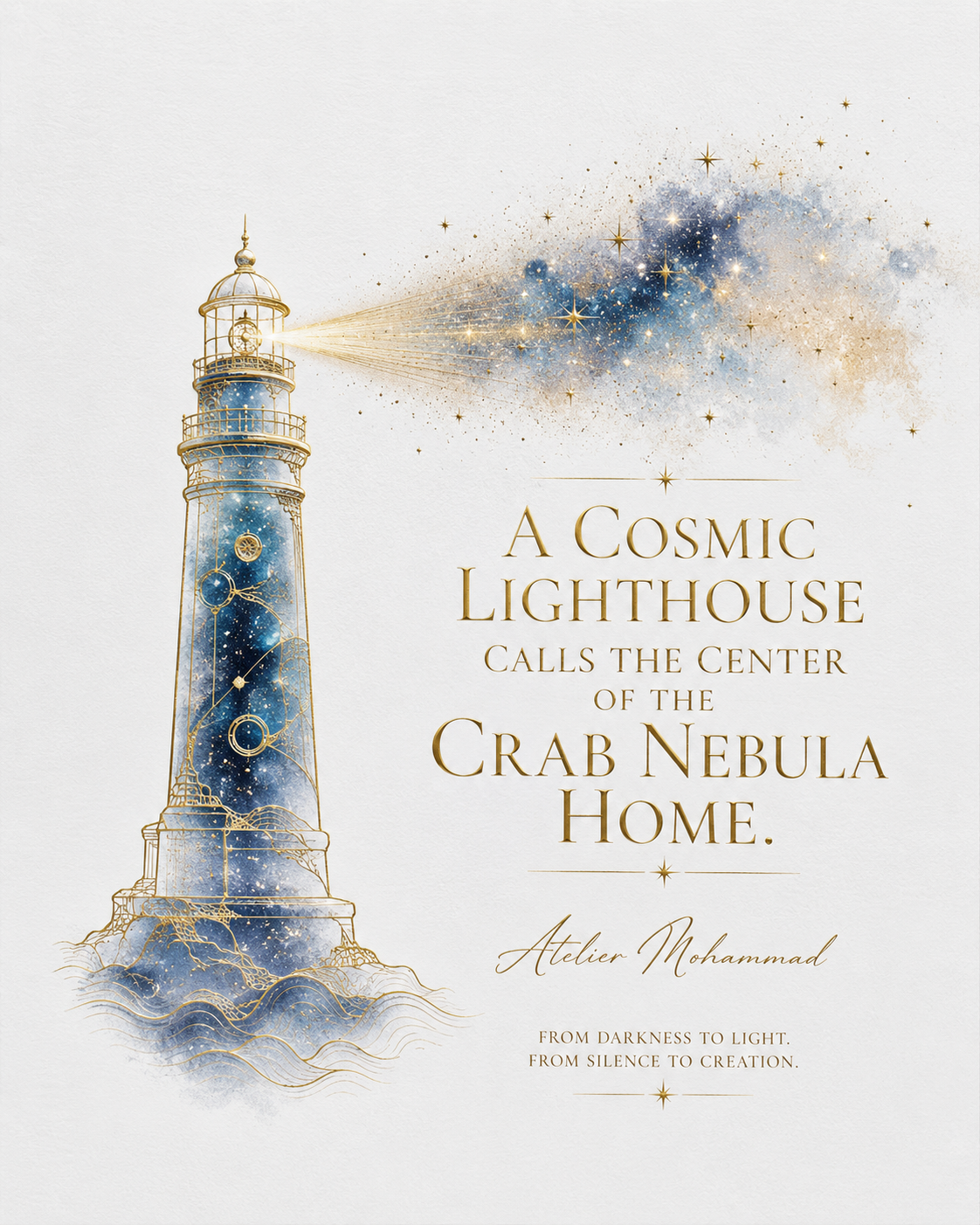 گاهی روشنایی، از درون تاریکترین نقاط جهان متولد میشود.
Cosmic Lighthouse
خانهاش، مرکز سحابی خرچنگ است؛ جایی که بق...